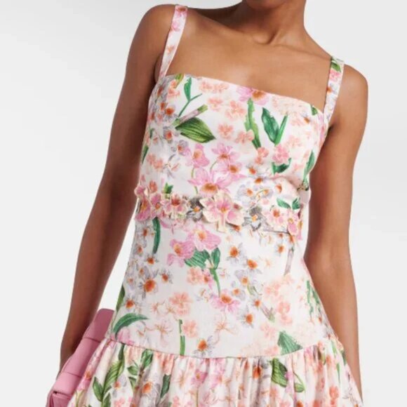 Agua By Agua Bendita lima jardiniera' floral-print linen maxi dress - Picture 3 of 16